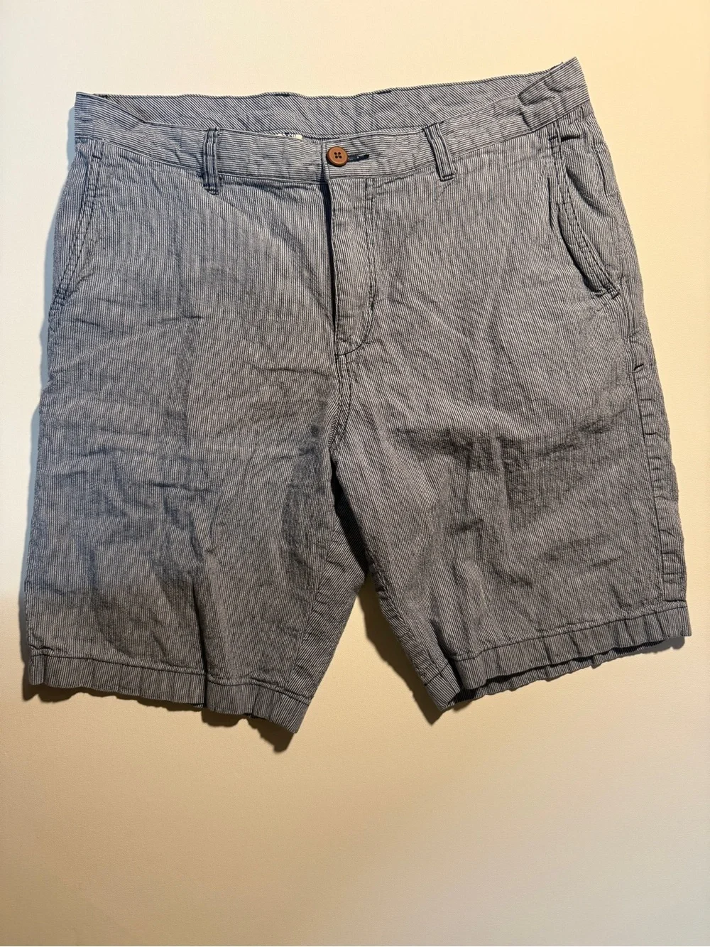 Tommy Bahama Light Blue Flat-Front Linen-Blend Shorts